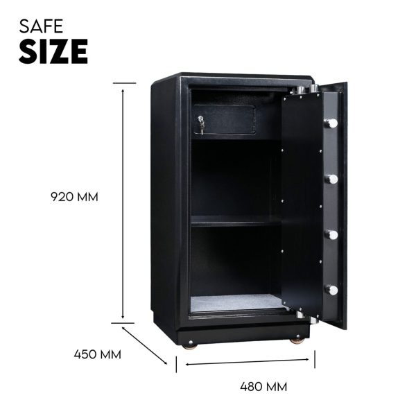 Dual Key Lock Safe Box Fire Proof Safe Heavy Duty Key Lock Security 118L - Image 7