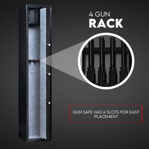 4 Rifle Gun Safe Iron Heavy Duty Firearm Security Digital Lockbox Premium CAT A+B - Image 2