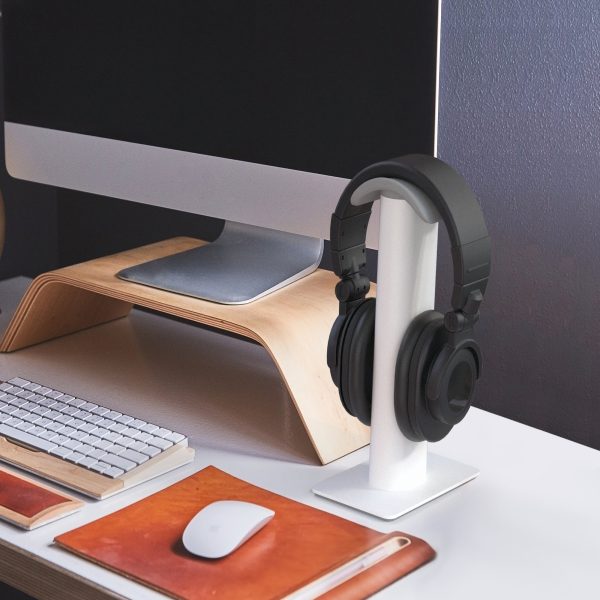 Kanto H2W Premium Universal Desktop Headphone Stand, White - Image 3