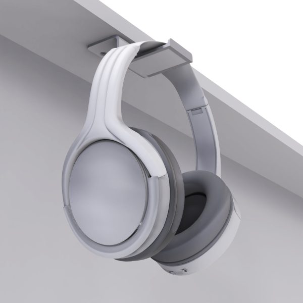 Kanto HHW Universal Under Desk Headphone Hook, White - Image 2