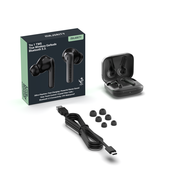 Majority Tru 1 TWS Earphones - Black - Image 10