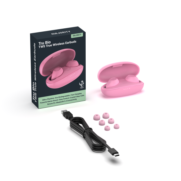 Majority Tru Bio TWS Earphones - Pink - Image 3