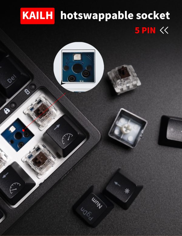ROYAL KLUDGE RK84 Wireless Hot Swap Black 65% Mechanical Keyboard, Red Switch - Image 6