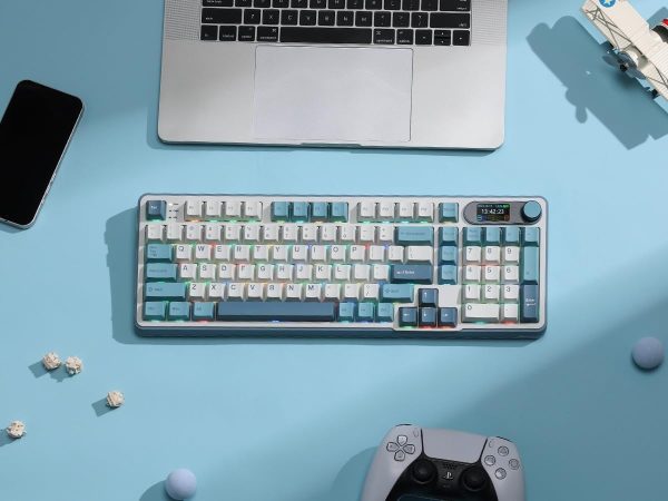 RK ROYAL KLUDGE S98 Mechanical Keyboard w/Smart Display & Knob, Top Mount 96% Wireless Mechanical Keyboard BT/2.4G/USB-C, Hot Swappable, Pale Green Switch 98 Keys - Image 5