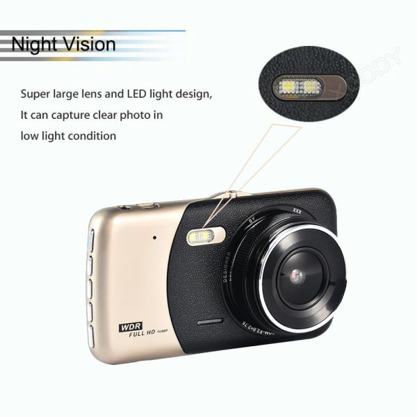 1080P Car Dash Camera Dual Front and Rear Video DVR Recorder Night Vision Kit - Image 12