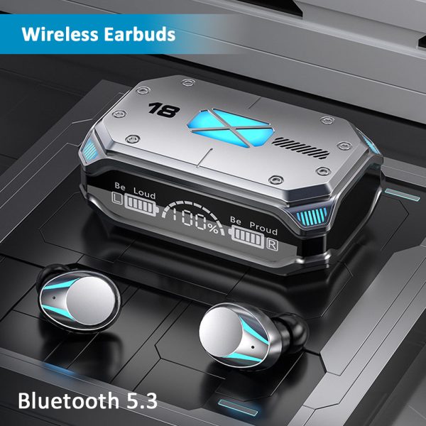 M41 TWS Bluetooth V5.3 Headphone Sports Cyberpunk Earphone HiFi Stereo LED Display - Image 2