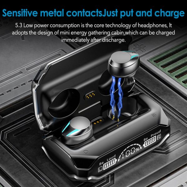 M41 TWS Bluetooth V5.3 Headphone Sports Cyberpunk Earphone HiFi Stereo LED Display - Image 5