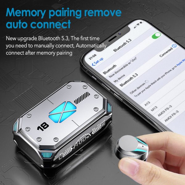 M41 TWS Bluetooth V5.3 Headphone Sports Cyberpunk Earphone HiFi Stereo LED Display - Image 7