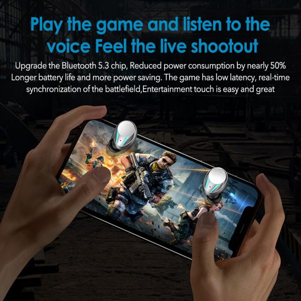 M41 TWS Bluetooth V5.3 Headphone Sports Cyberpunk Earphone HiFi Stereo LED Display - Image 8