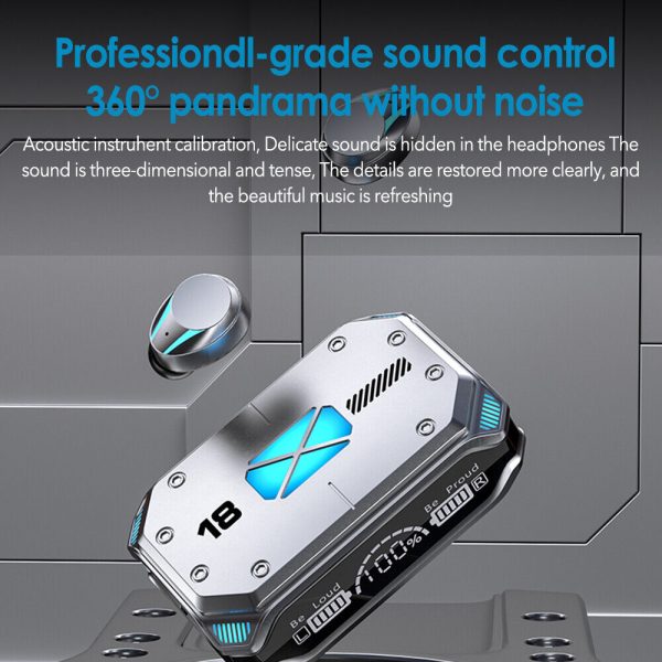 M41 TWS Bluetooth V5.3 Headphone Sports Cyberpunk Earphone HiFi Stereo LED Display - Image 11