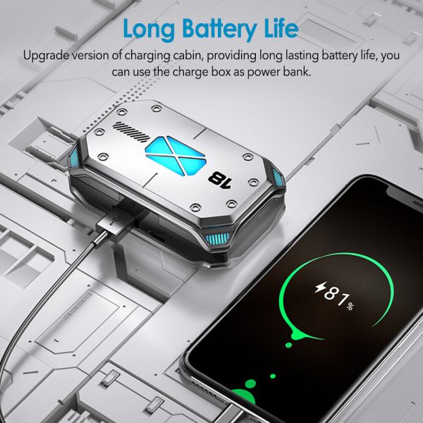 M41 TWS Bluetooth V5.3 Headphone Sports Cyberpunk Earphone HiFi Stereo LED Display - Image 12