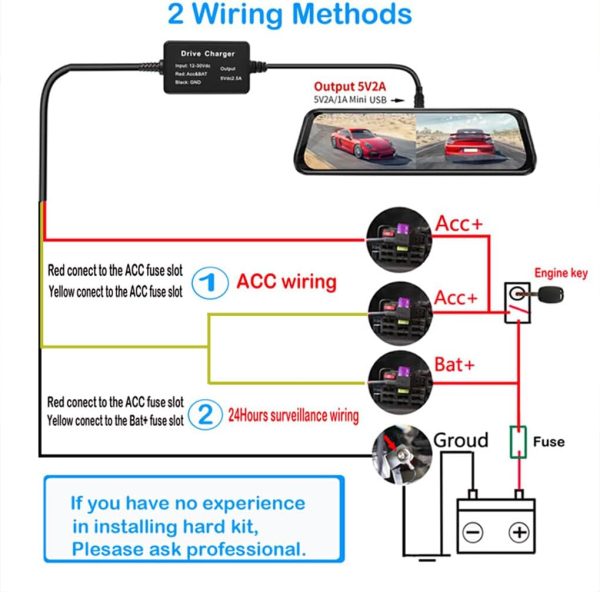 USB/Micro/Type-C Hardwire Kit for DashCam RearView Camera Reversing Recorder (Type-C) - Image 6