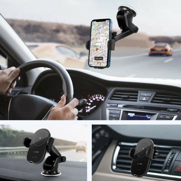 Automatic Clamping 15W Wireless Car Fast Charger Mount 2in1 Car Phone Holder - Image 3