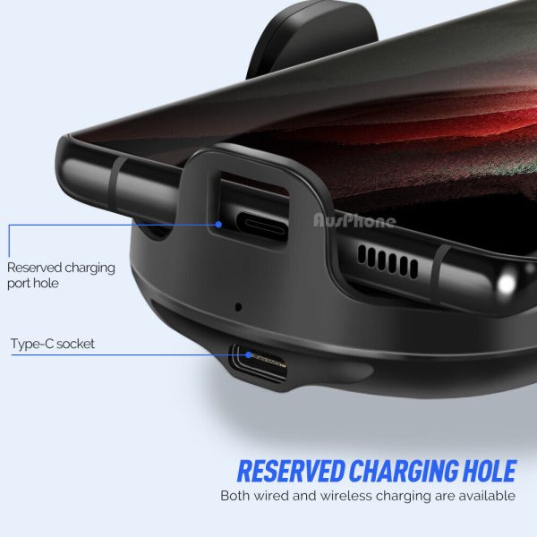 Automatic Clamping 15W Wireless Car Fast Charger Mount 2in1 Car Phone Holder - Image 6