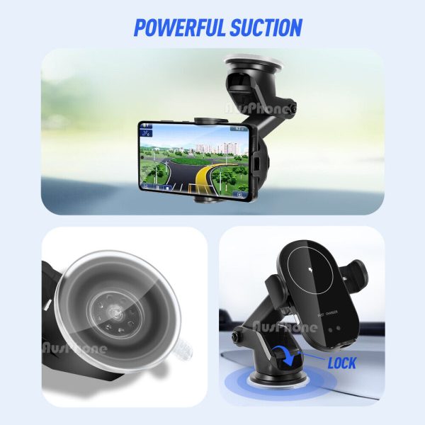 Automatic Clamping 15W Wireless Car Fast Charger Mount 2in1 Car Phone Holder - Image 9