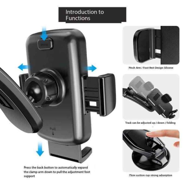 Universal Car Phone Stand Dashboard Hands Free Car Mount Phone Holder - Image 3