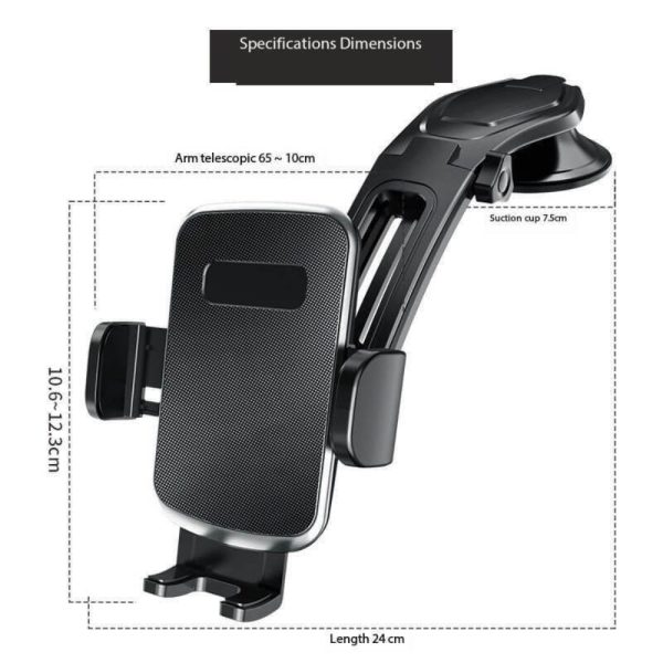 Universal Car Phone Stand Dashboard Hands Free Car Mount Phone Holder - Image 5