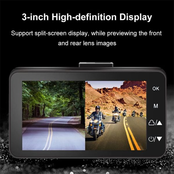 3inch LCD HD Dual Camera Motorcycle DVR Video Driving Recorder With 32G Card - Image 4