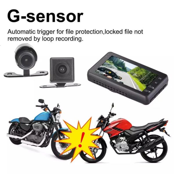 3inch LCD HD Dual Camera Motorcycle DVR Video Driving Recorder With 32G Card - Image 6
