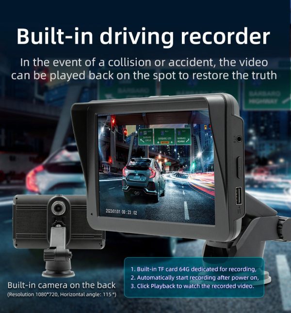 7" IPS HD Touch Screen Apple Android Carplay with Dual Dashcam 64G Card - Image 5
