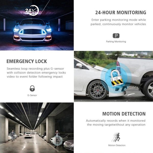 Front and Rear Triple Lens Dash Cam 1080P HD Three-Lens Driving Recorder Reversing Visual Recording - Image 9