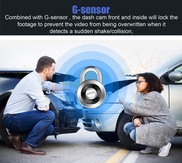 Front and Rear Triple Lens Dash Cam 1080P HD Three-Lens Driving Recorder Reversing Visual Recording - Image 3