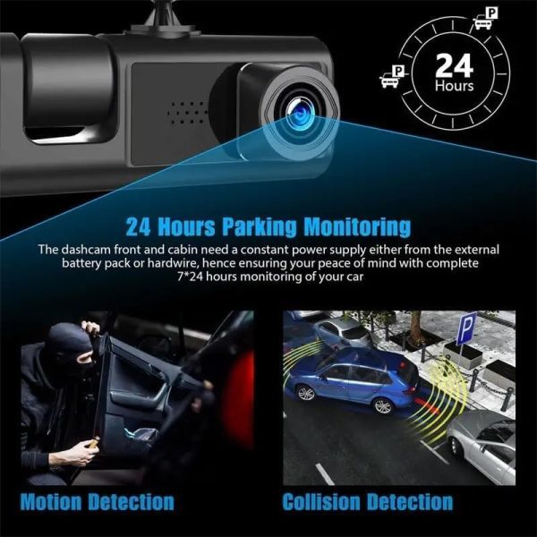 WIFI 3 Channels Dash Cam 1080P Full HD Car Dashcam Comes with Free 32GB Card - Image 2