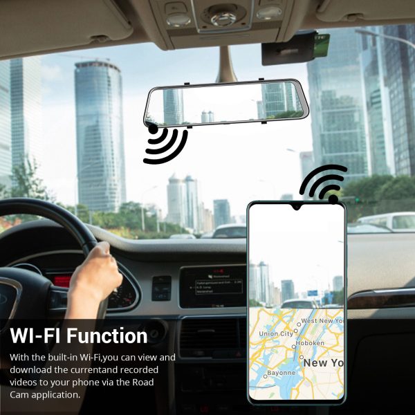 Wifi 10" 2K Dash Cam RearView Camera Reversing Recorder Comes with Free 32GB Card - Image 2