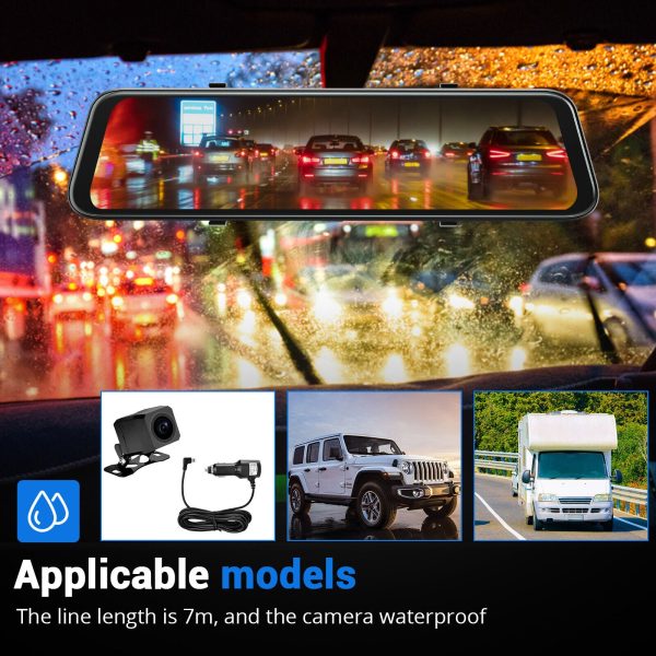 Wifi 10" 2K Dash Cam RearView Camera Reversing Recorder Comes with Free 32GB Card - Image 6