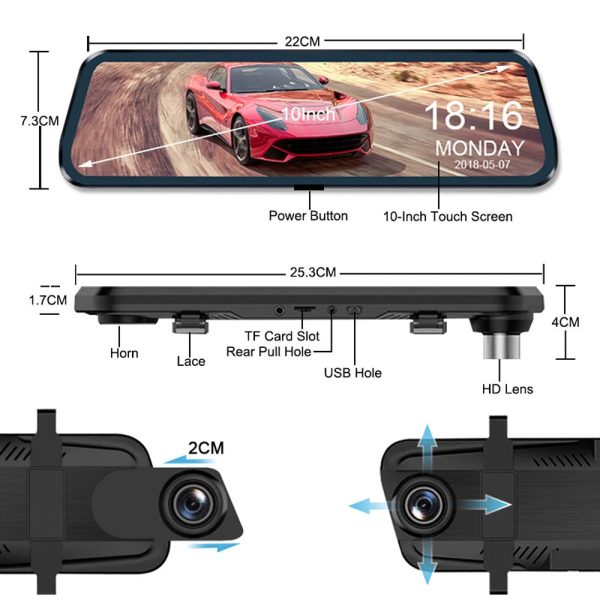 Wifi 10" 2K Dash Cam RearView Camera Reversing Recorder Comes with Free 32GB Card - Image 9