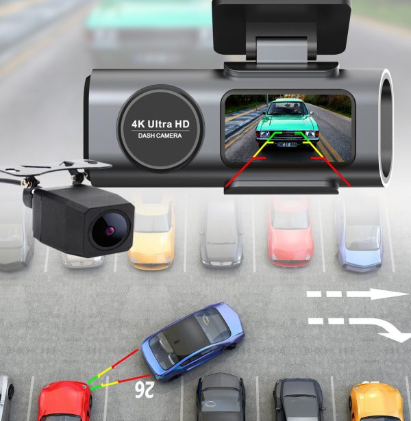 4K Dash Cam UHD 2160P WiFi Front Dashcam Night Vision Car Camera with 64GB Card - Image 5
