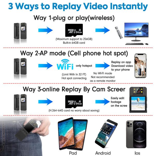 1080P Wifi HD Stable Riding Camera Wearable Video Recorder Comes With 64G SD Card - Image 10