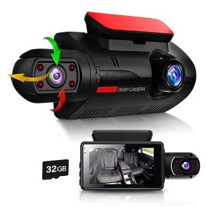 HD 1080P Car Dash Cam Front and Inside Dual Camera Comes With 32GB Card - Image 1