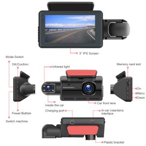 HD 1080P Car Dash Cam Front and Inside Dual Camera Comes With 32GB Card - Image 8