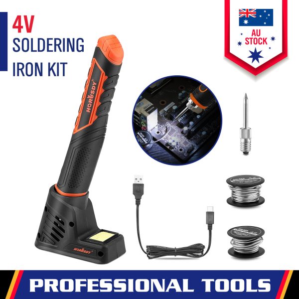 HORUSDY 8W 4V Max Cordless Soldering Iron Rechargeable with Lithium-Ion Battery - Image 2