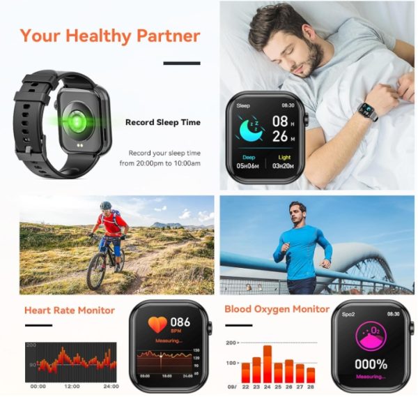 Smart Watch 44mm Bluetooth call Screen True Multidial Blood Oxygen Game Sports Mode Pro FOR IOS and Android White with 2 straps - Image 13