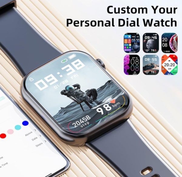Smart Watch 44mm Bluetooth call Screen True Multidial Blood Oxygen Game Sports Mode Pro FOR IOS and Android White with 2 straps - Image 14