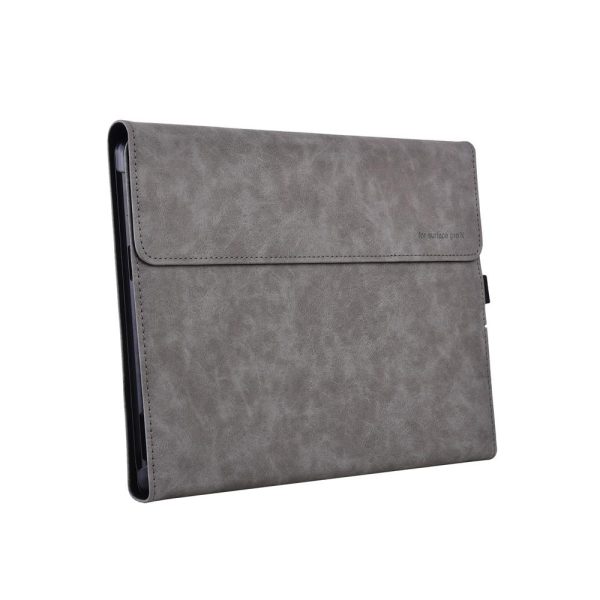 Light Gray Leather Tablet Case For Microsoft Surface Pro X With Power Bag - 13 Inch - Image 3