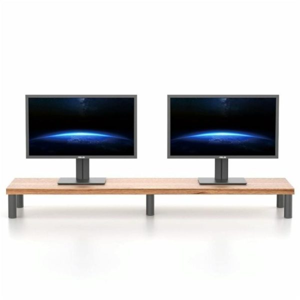 Aluminum Alloy Desktop Monitor Stand with Wooden Plate Riser - Image 6