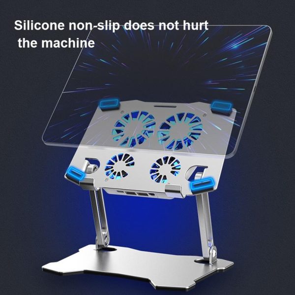 Aluminum Laptop Cooling Stand with 4 Fans - Image 7