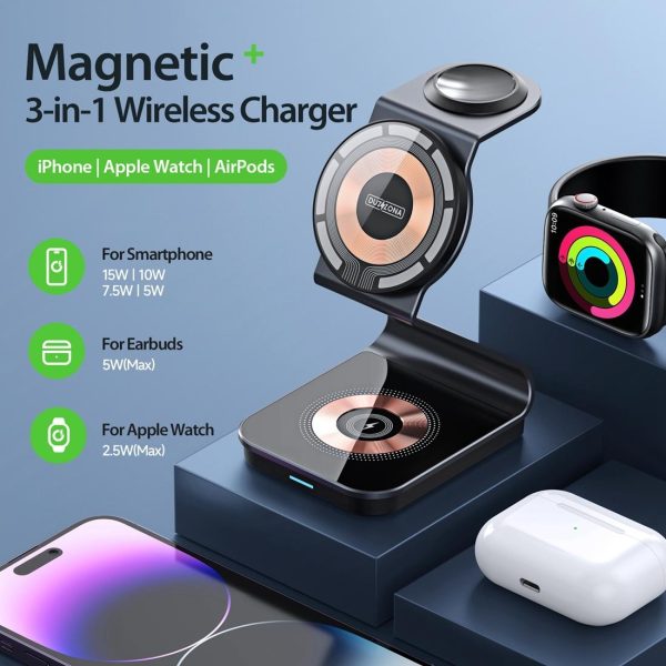 15W 3 In 1 Transparent Magnetic Wireless Charger - Image 4