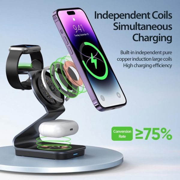 15W 3 In 1 Transparent Magnetic Wireless Charger - Image 6