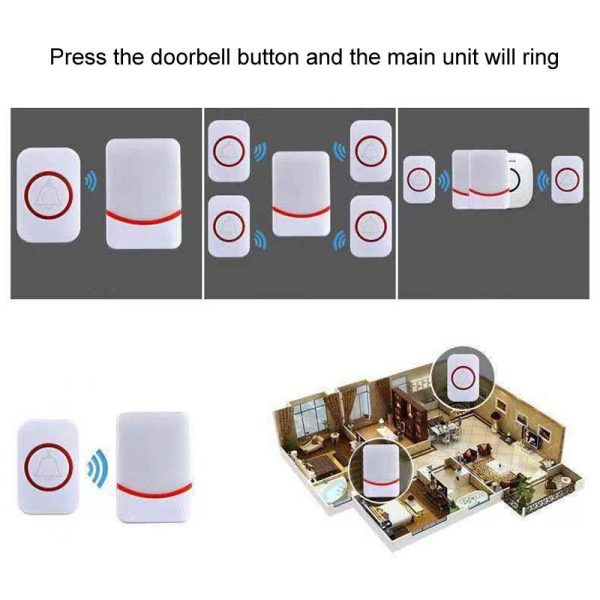 Wireless Doorbell With Remote Control And Flashing Light - Cmf1188-11 - Image 10