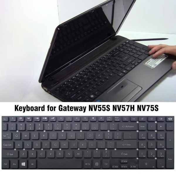 Keyboard for Gateway Nv55s / Nv57h / Nv75s Laptop - Black - Image 5