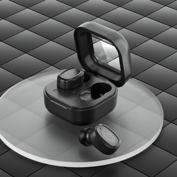 Black Wireless Earphones with Charging Case - Image 2