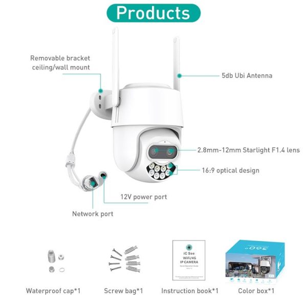 400W Dual Screen Dual Channel Ip Camera With Synchronous Monitoring - Image 4