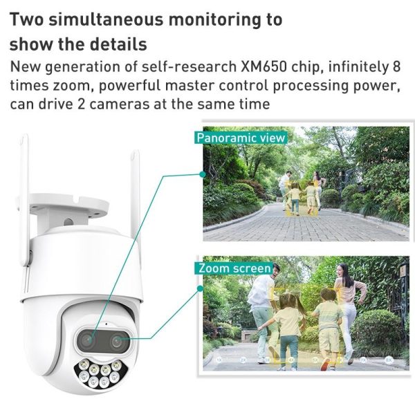 400W Dual Screen Dual Channel Ip Camera With Synchronous Monitoring - Image 5