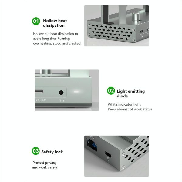 Vertical Laptop Docking Station with 4k / 60hz Type-c Hub - 10-In -1 Without Lan - Image 9