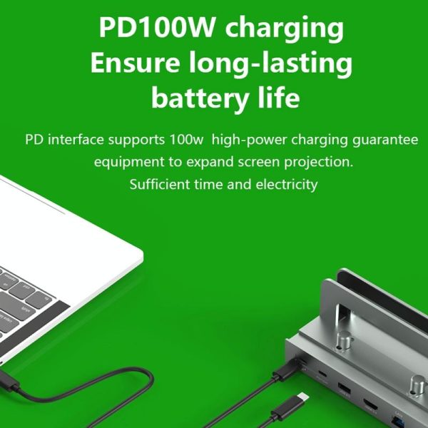 Vertical Laptop Docking Station with 4k / 60hz Type-c Hub - 10-In -1 Without Lan - Image 14