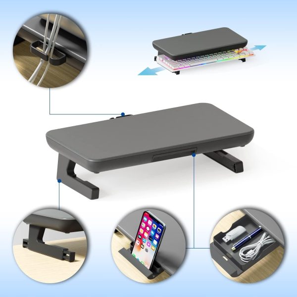 Adjustable Laptop Stand with Storage Drawer - Height Riser - Basic - Image 5
